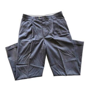 Zanella For Nordstrom Grey Herringbone Pleated Mens Dress Pants, Size 34 x 30